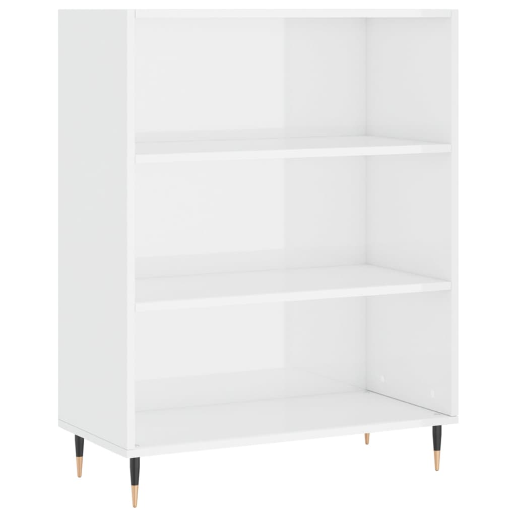 Bibliothèque blanc brillant 69,5x32,5x90 cm bois d'ingénierie - XIOS