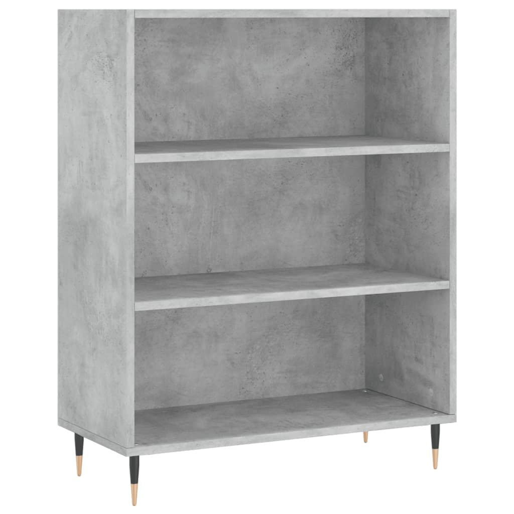 Bibliothèque gris béton 69,5x32,5x90 cm bois d'ingénierie - XIOS