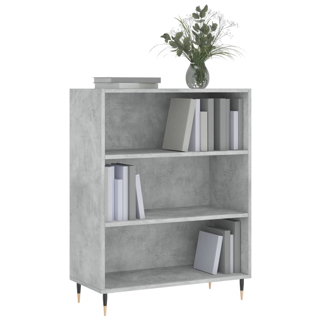 Bibliothèque gris béton 69,5x32,5x90 cm bois d'ingénierie - XIOS
