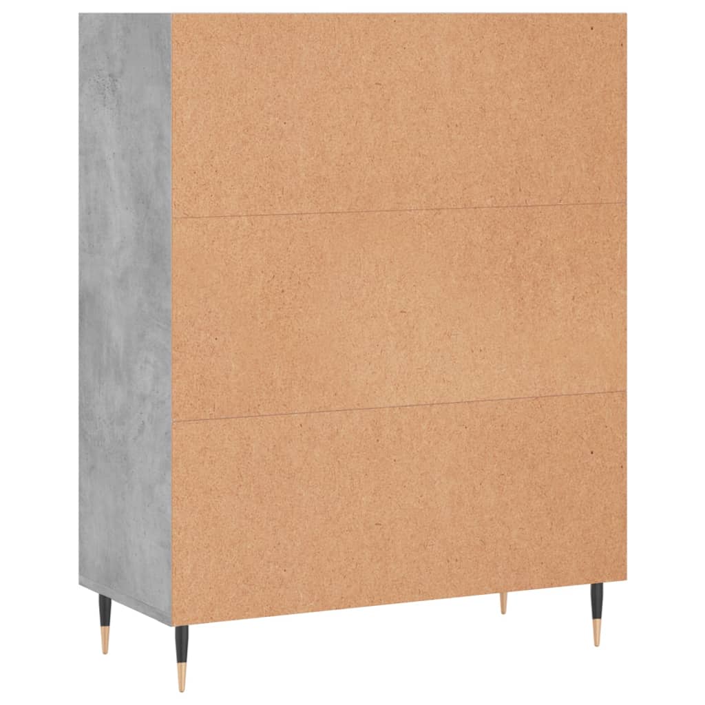 Bibliothèque gris béton 69,5x32,5x90 cm bois d'ingénierie - XIOS