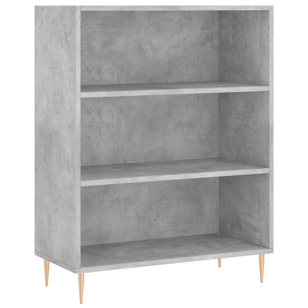 Bibliothèque gris béton 69,5x32,5x90 cm bois d'ingénierie - XIOS