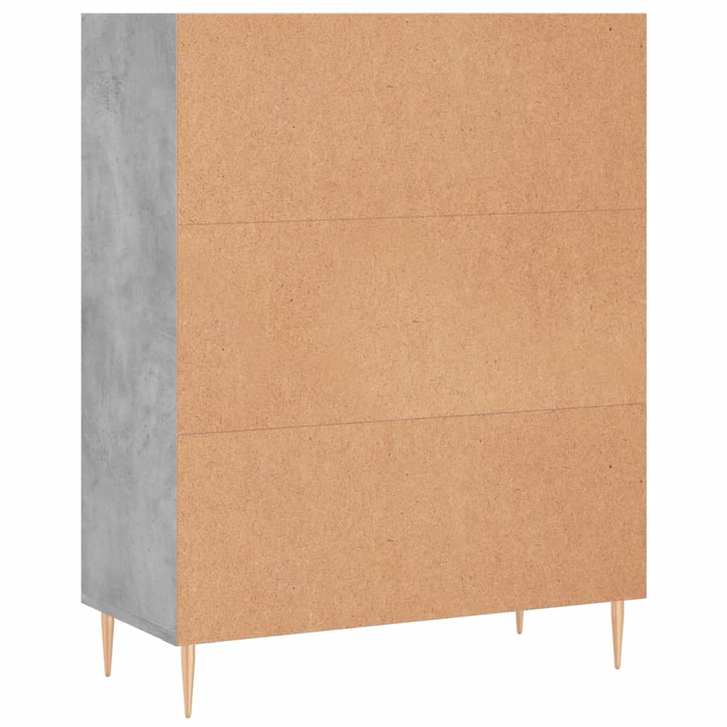 Bibliothèque gris béton 69,5x32,5x90 cm bois d'ingénierie - XIOS