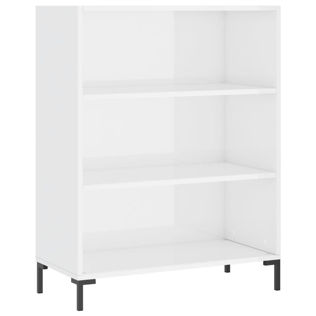 Bibliothèque blanc brillant 69,5x32,5x90 cm bois d'ingénierie - XIOS