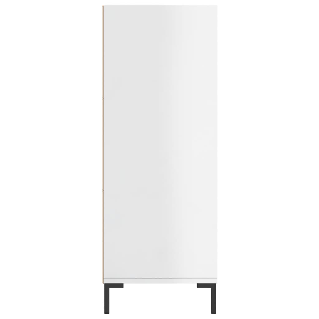 Bibliothèque blanc brillant 69,5x32,5x90 cm bois d'ingénierie - XIOS