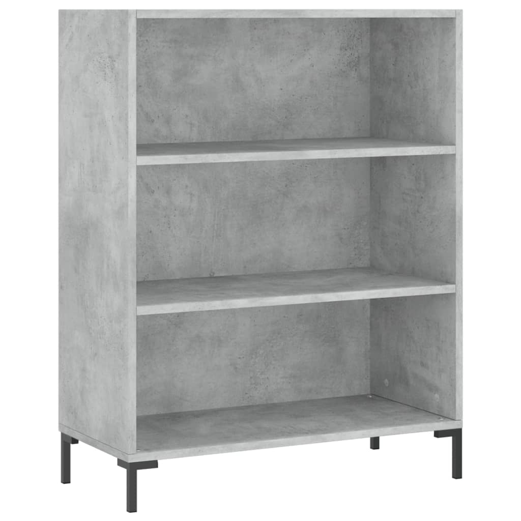 Bibliothèque gris béton 69,5x32,5x90 cm bois d'ingénierie - XIOS
