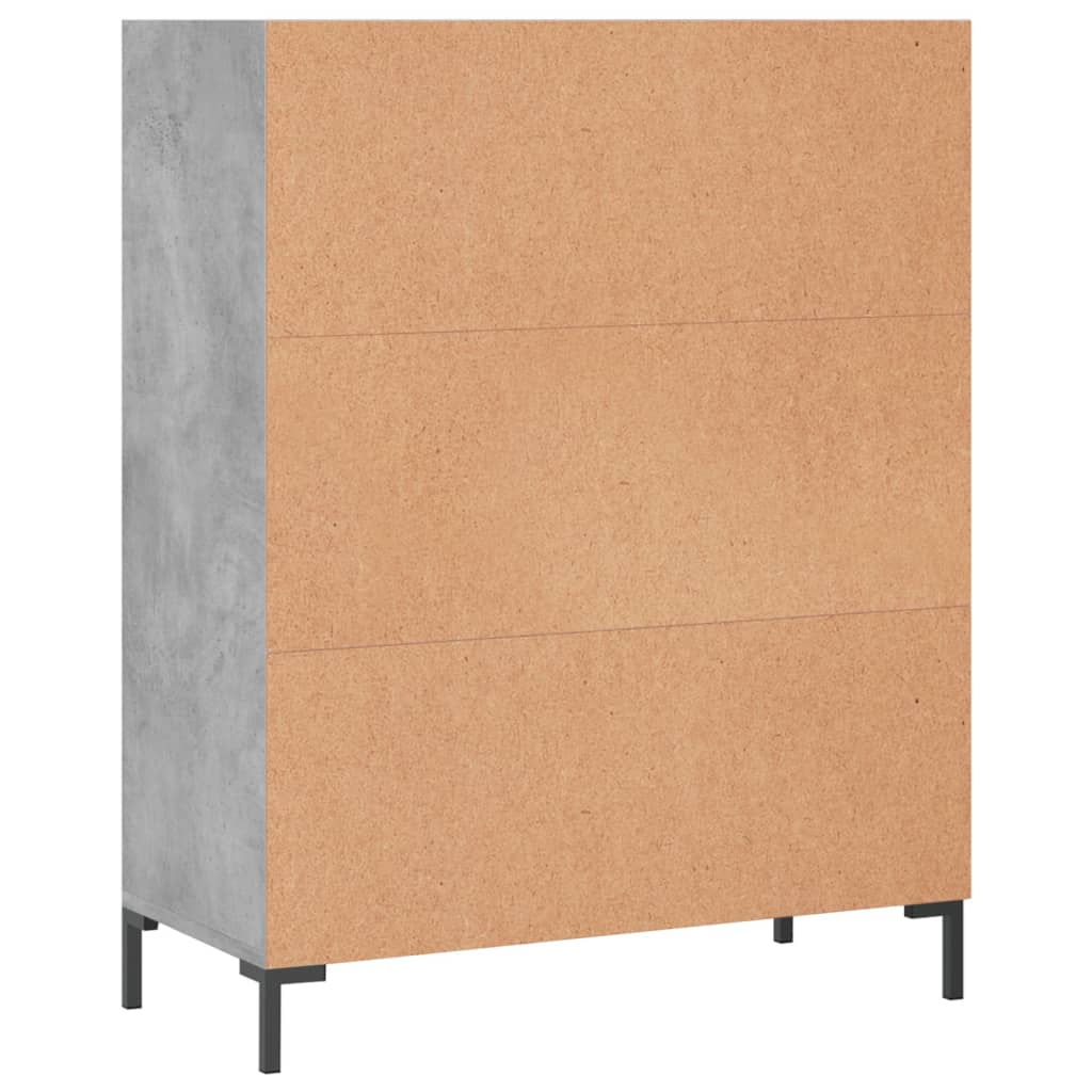 Bibliothèque gris béton 69,5x32,5x90 cm bois d'ingénierie - XIOS