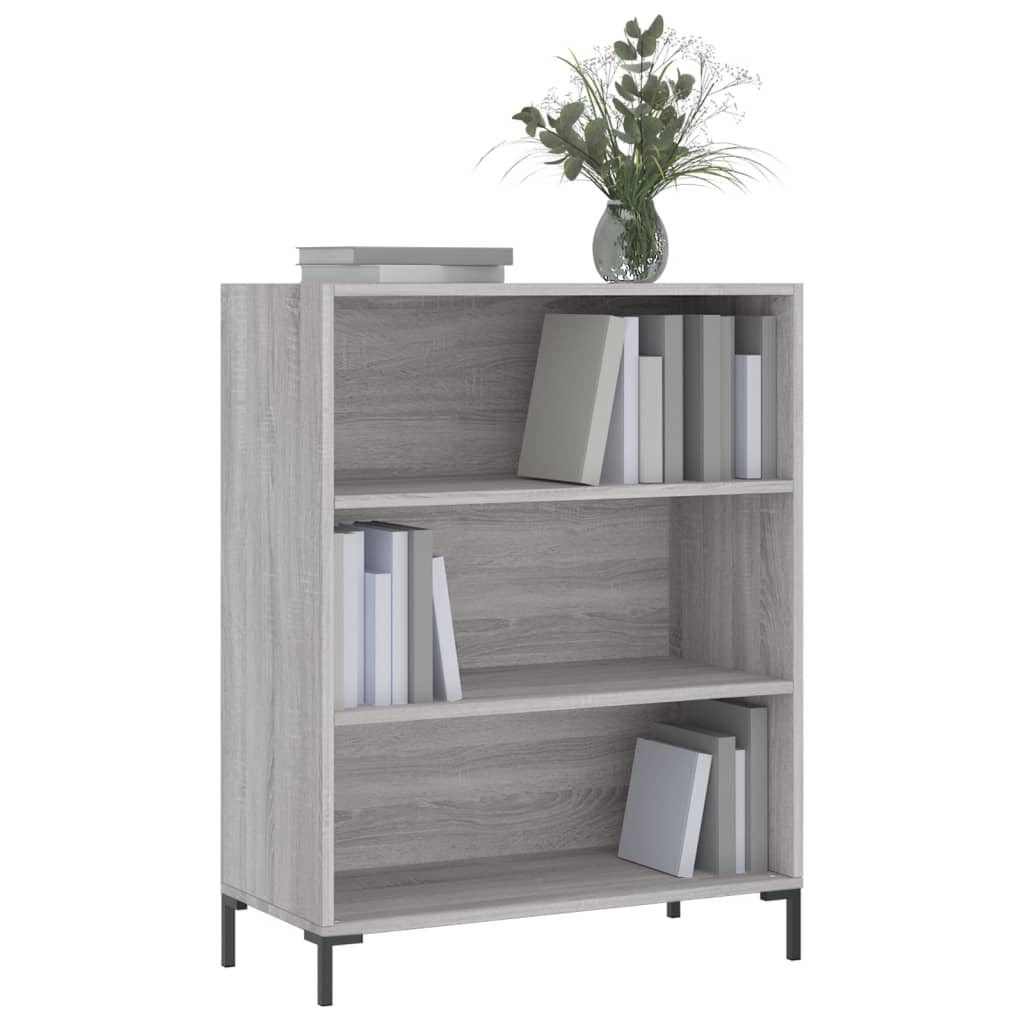 Bibliothèque sonoma gris 69,5x32,5x90 cm bois d'ingénierie - XIOS