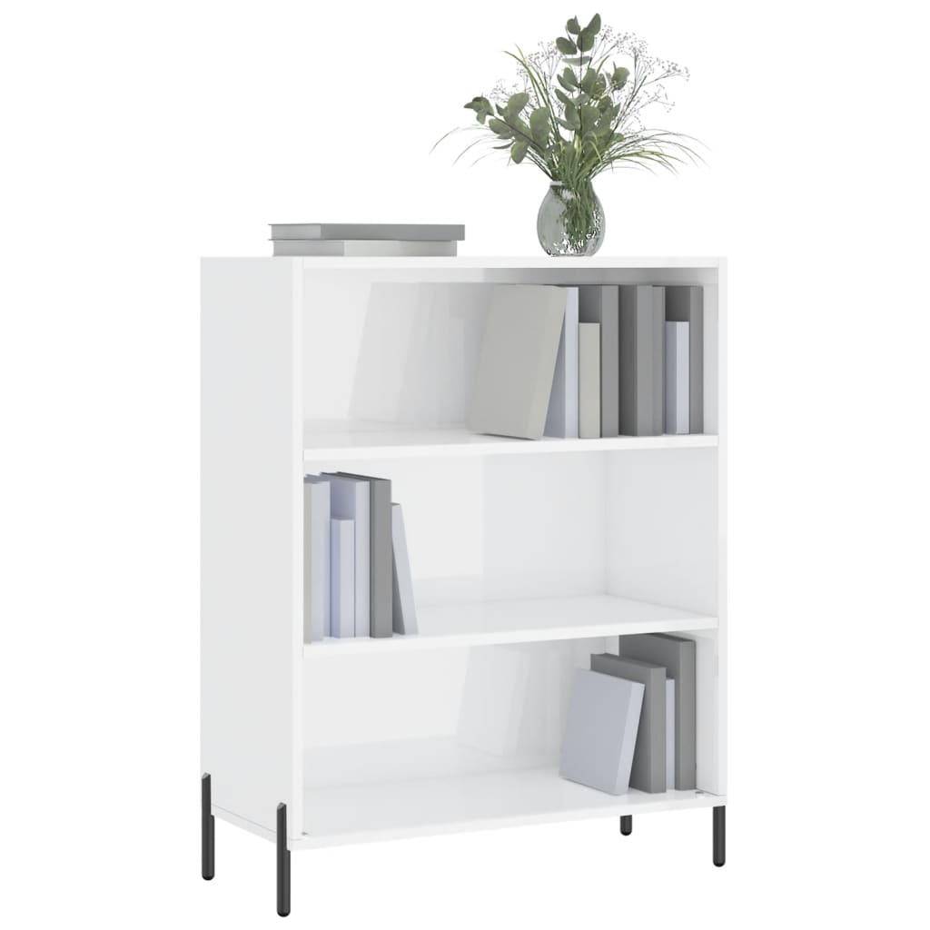 Armoire à étagères blanc brillant 69,5x32,5x90 cm - XIOS