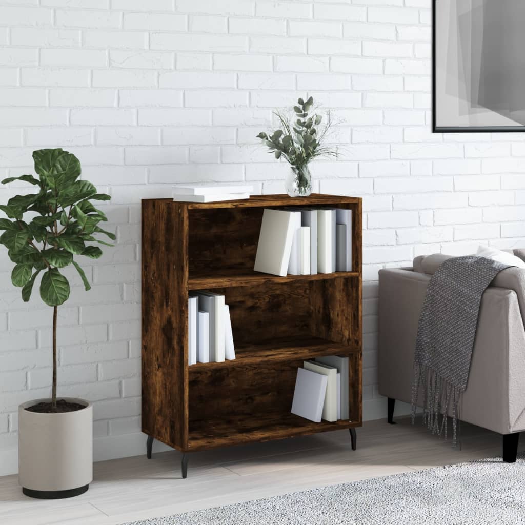 Armoire à étagères chêne fumé 69,5x32,5x90 cm bois d'ingénierie - XIOS