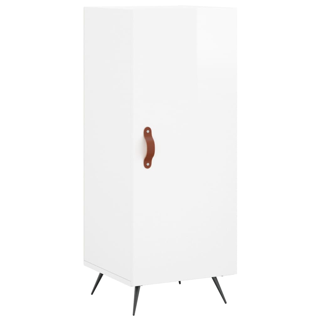 Buffet Blanc brillant 34,5x34x90 cm Bois d'ingénierie - XIOS