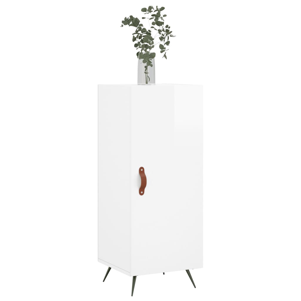 Buffet Blanc brillant 34,5x34x90 cm Bois d'ingénierie - XIOS