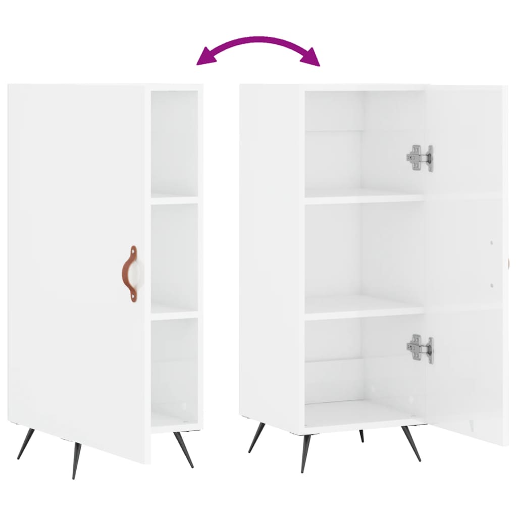 Buffet Blanc brillant 34,5x34x90 cm Bois d'ingénierie - XIOS