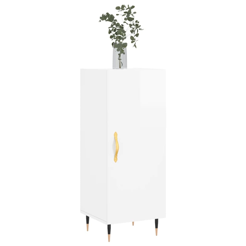 Buffet Blanc brillant 34,5x34x90 cm Bois d'ingénierie - XIOS