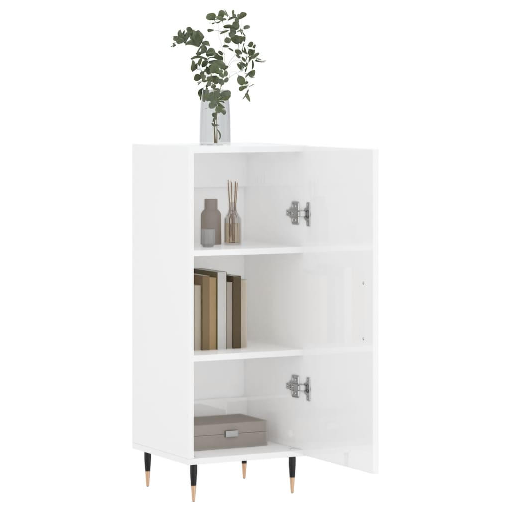 Buffet Blanc brillant 34,5x34x90 cm Bois d'ingénierie - XIOS