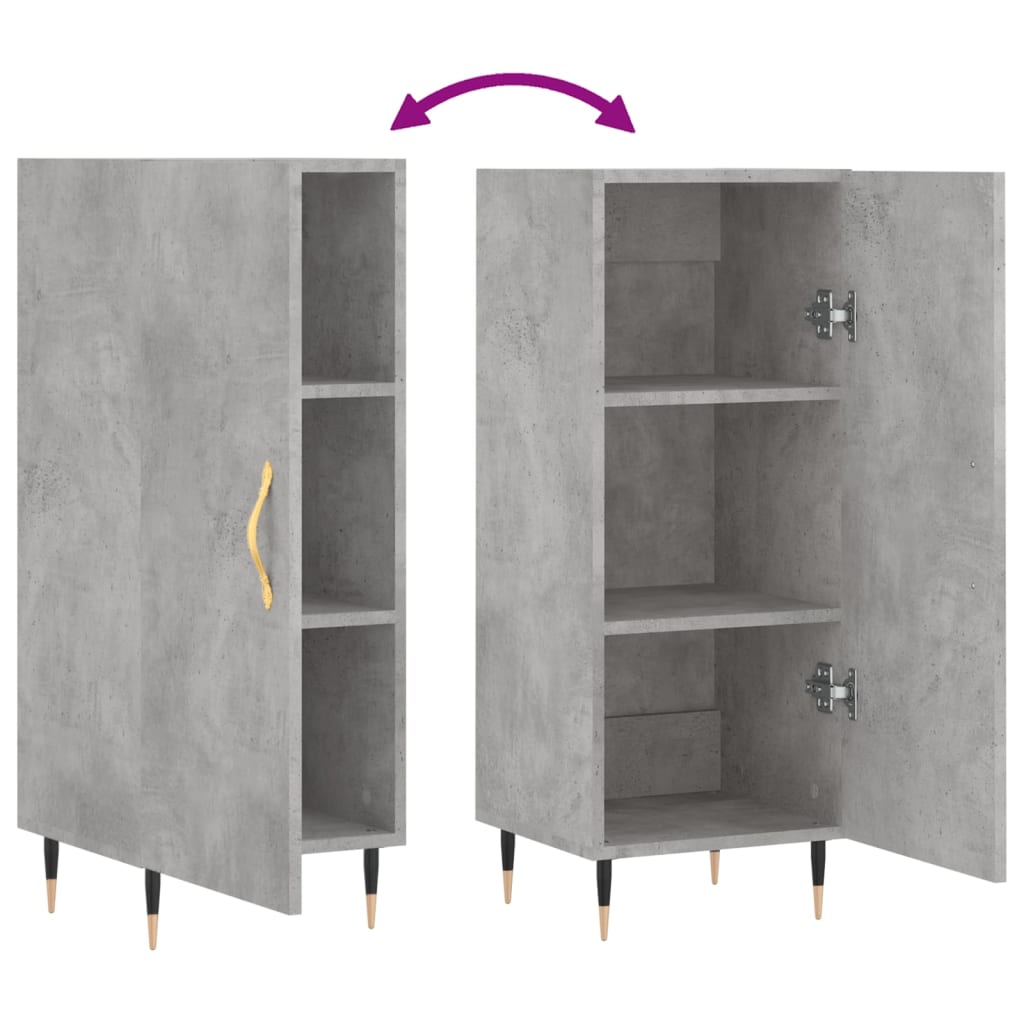 Buffet Gris béton 34,5x34x90 cm Bois d'ingénierie - XIOS