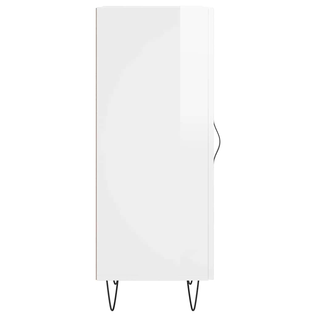 Buffet Blanc brillant 34,5x34x90 cm Bois d'ingénierie - XIOS