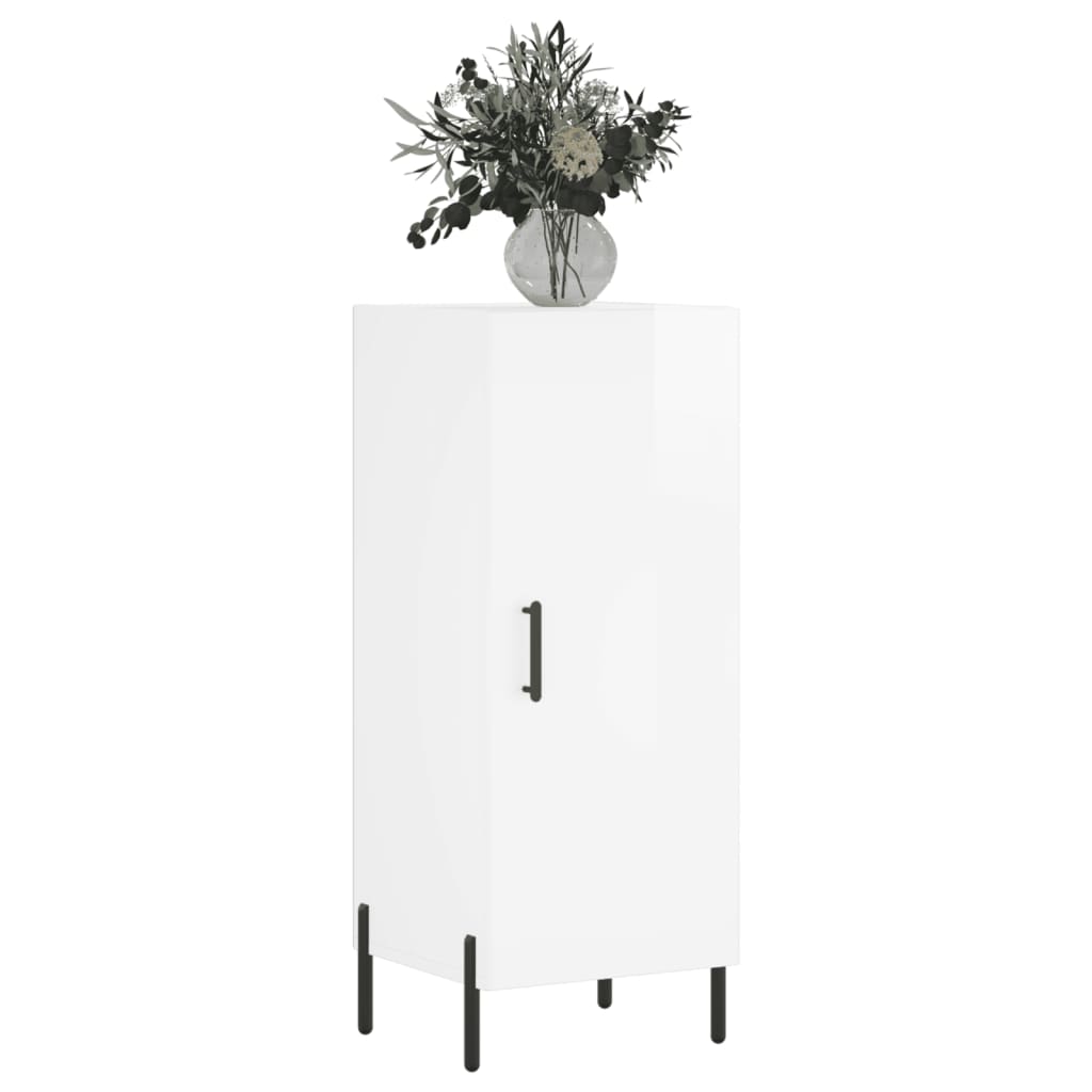 Buffet Blanc brillant 34,5x34x90 cm Bois d'ingénierie - XIOS