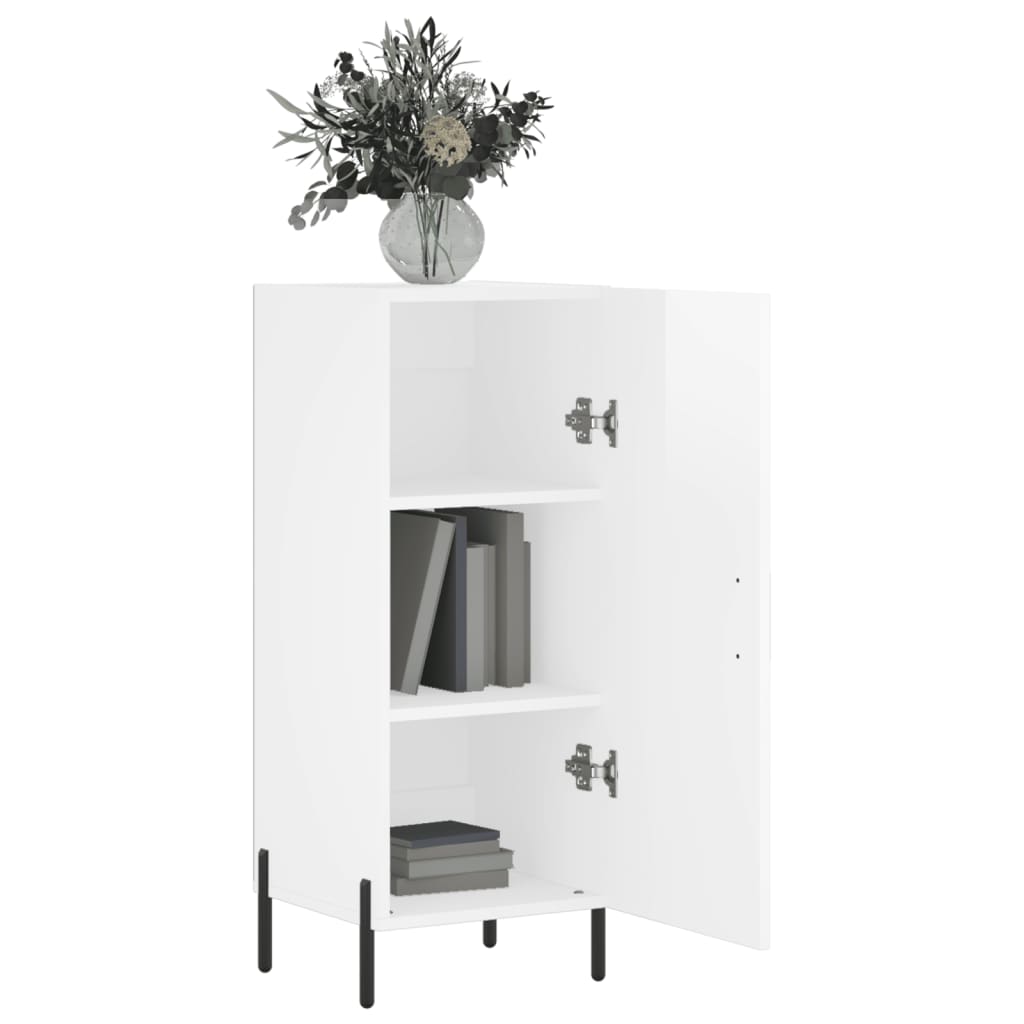 Buffet Blanc brillant 34,5x34x90 cm Bois d'ingénierie - XIOS