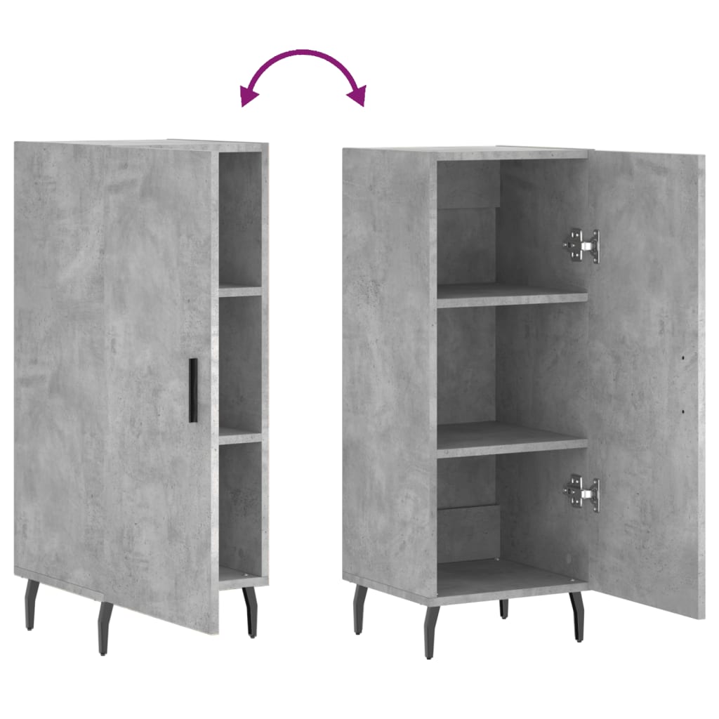 Buffet Gris béton 34,5x34x90 cm Bois d'ingénierie - XIOS