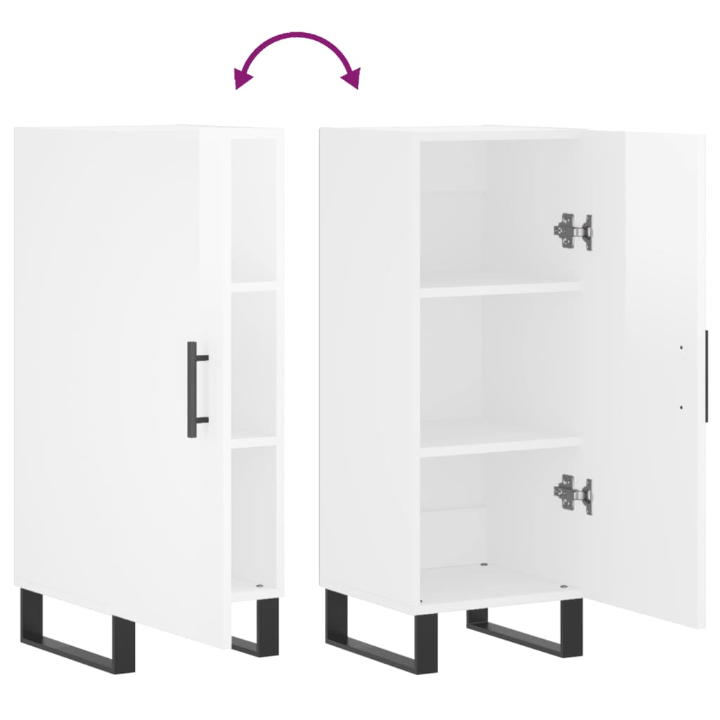 Buffet Blanc brillant 34,5x34x90 cm Bois d'ingénierie - XIOS