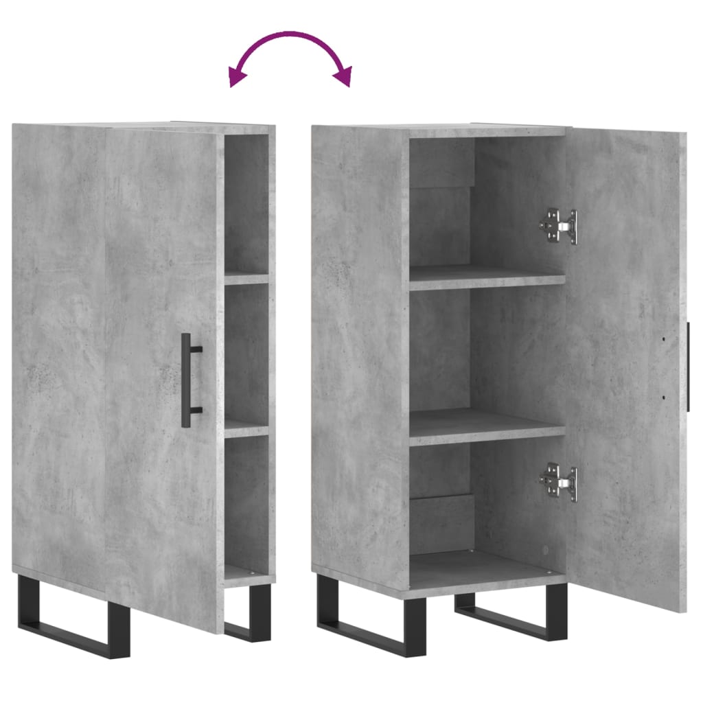 Buffet Gris béton 34,5x34x90 cm Bois d'ingénierie - XIOS