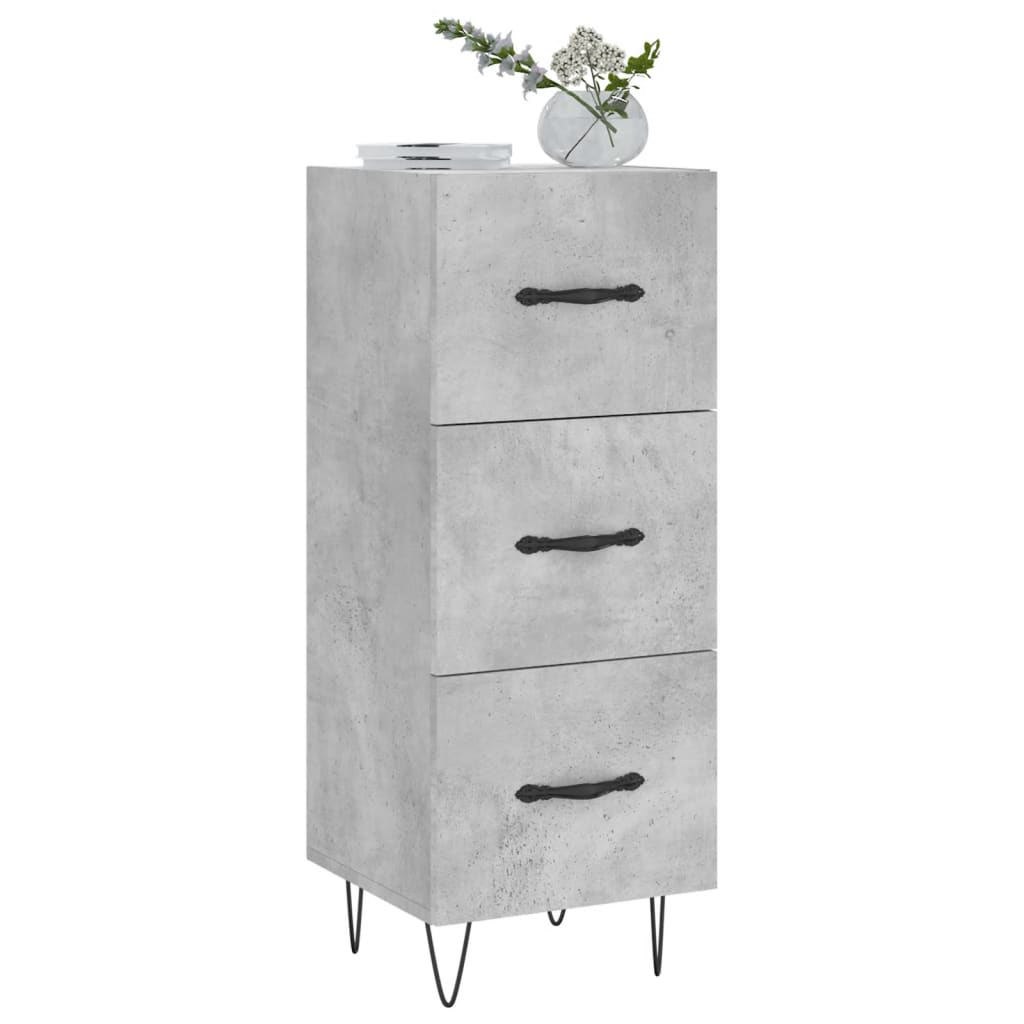 Buffet Gris béton 34,5x34x90 cm Bois d'ingénierie - XIOS