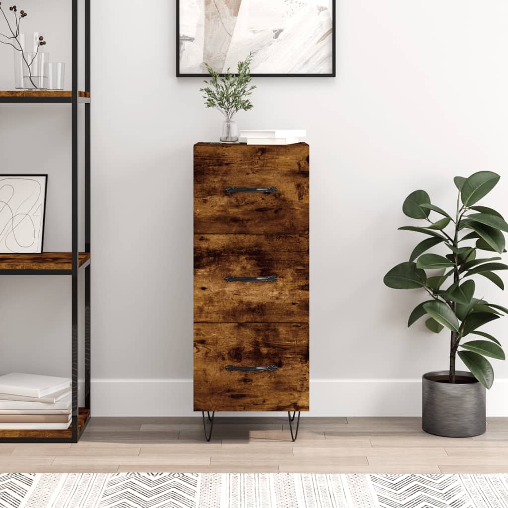 Buffet Chêne fumé 34,5x34x90 cm Bois d'ingénierie - XIOS