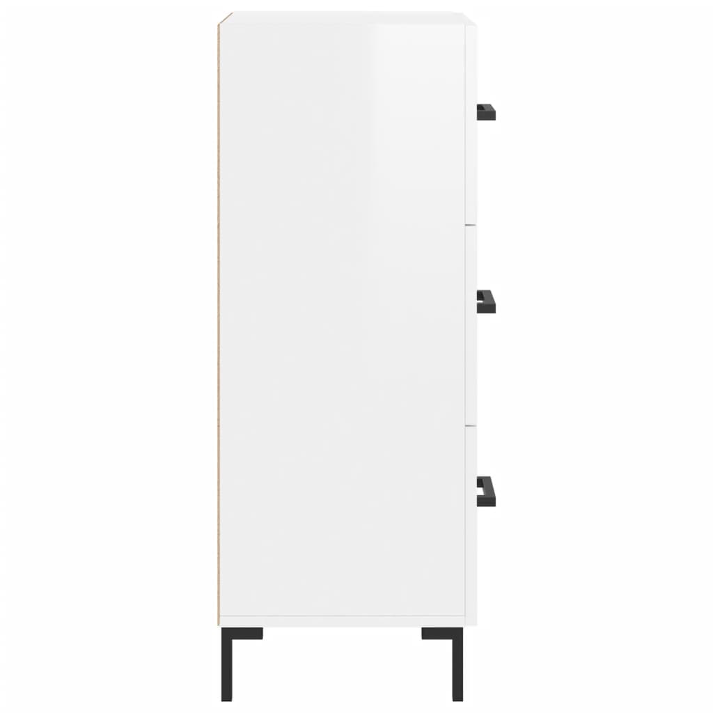 Buffet Blanc brillant 34,5x34x90 cm Bois d'ingénierie - XIOS