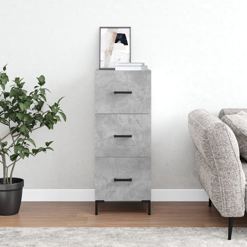 Buffet Gris béton 34,5x34x90 cm Bois d'ingénierie - XIOS