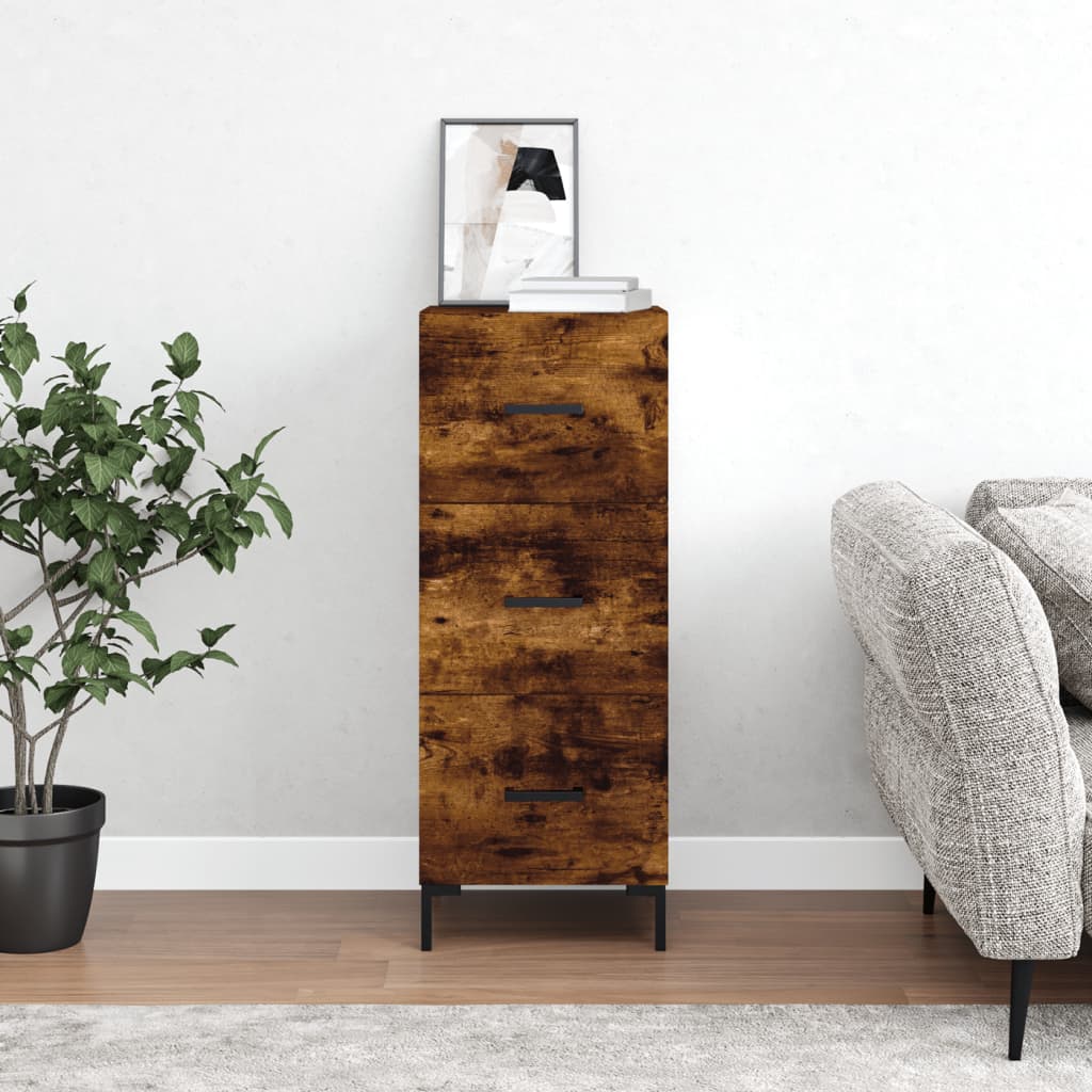 Buffet Chêne fumé 34,5x34x90 cm Bois d'ingénierie - XIOS