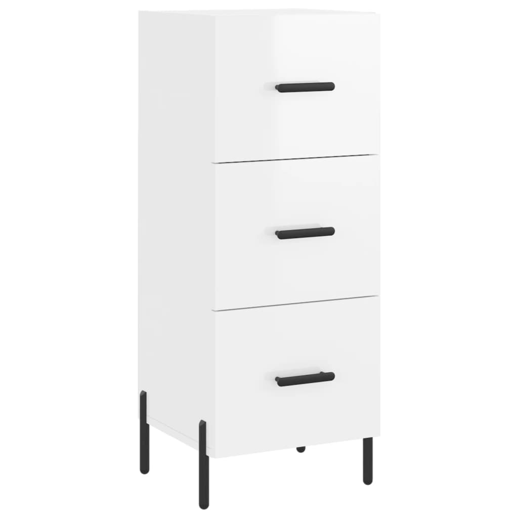 Buffet Blanc brillant 34,5x34x90 cm Bois d'ingénierie - XIOS