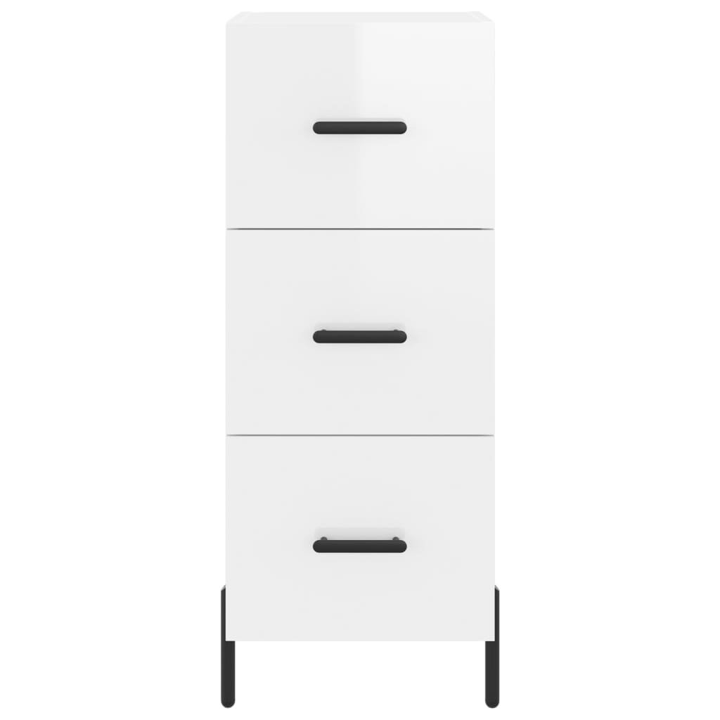 Buffet Blanc brillant 34,5x34x90 cm Bois d'ingénierie - XIOS
