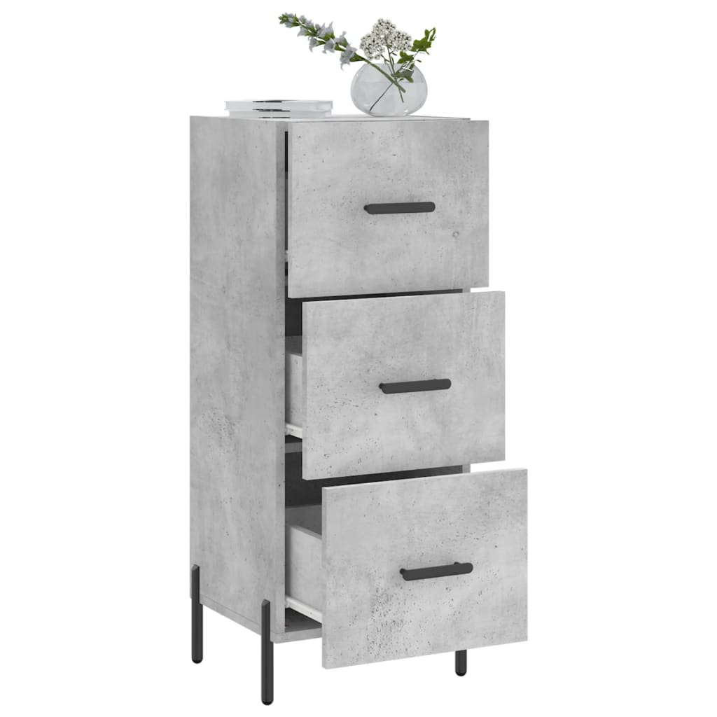 Buffet Gris béton 34,5x34x90 cm Bois d'ingénierie - XIOS
