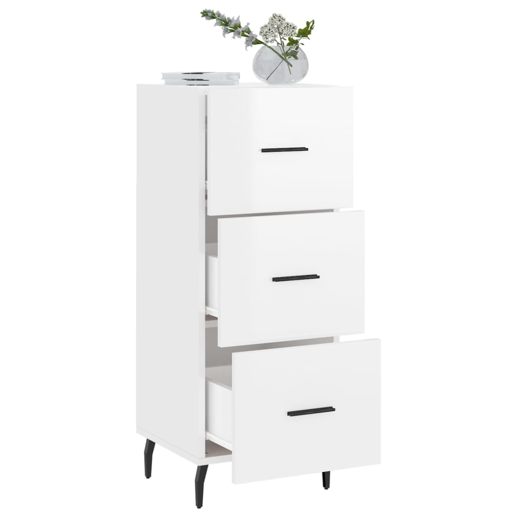 Buffet Blanc brillant 34,5x34x90 cm Bois d'ingénierie - XIOS
