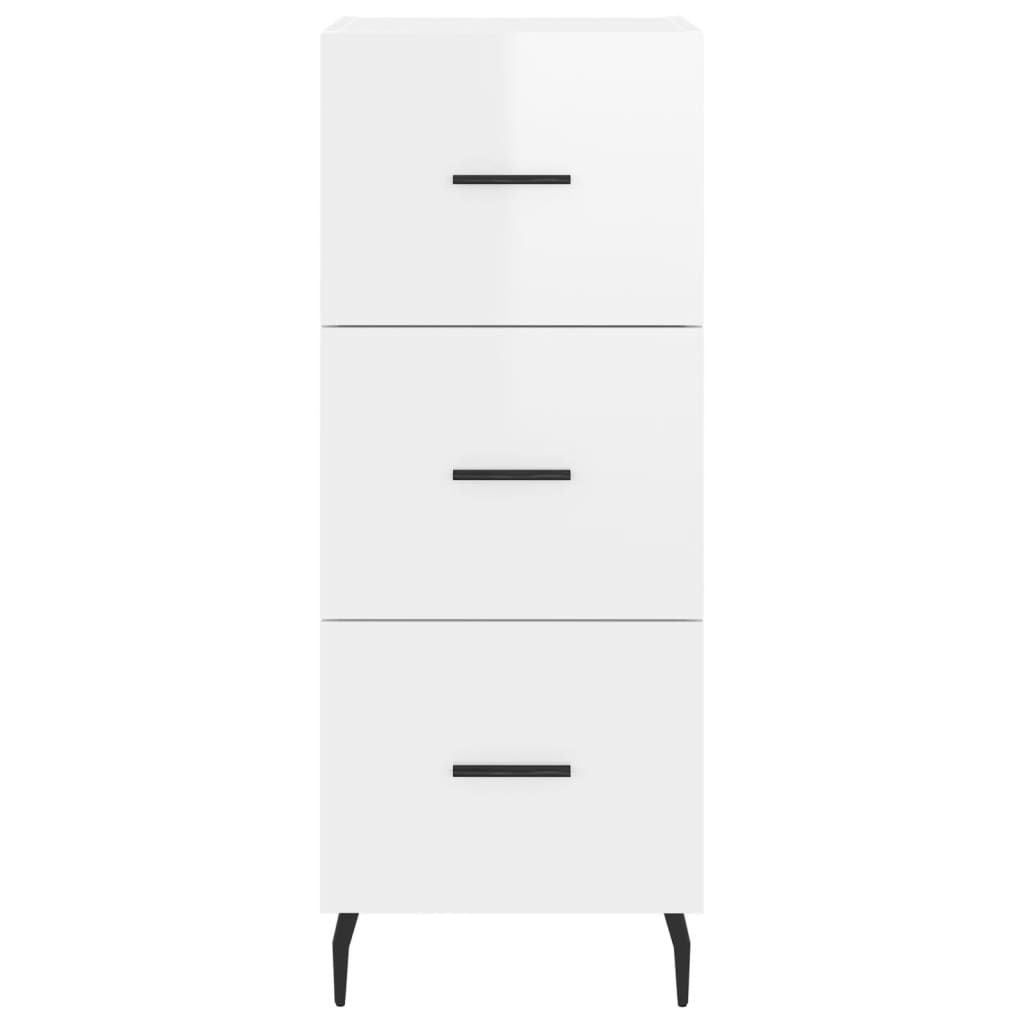 Buffet Blanc brillant 34,5x34x90 cm Bois d'ingénierie - XIOS
