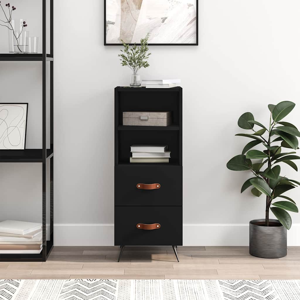 Buffet Noir 34,5x34x90 cm Bois d'ingénierie - XIOS