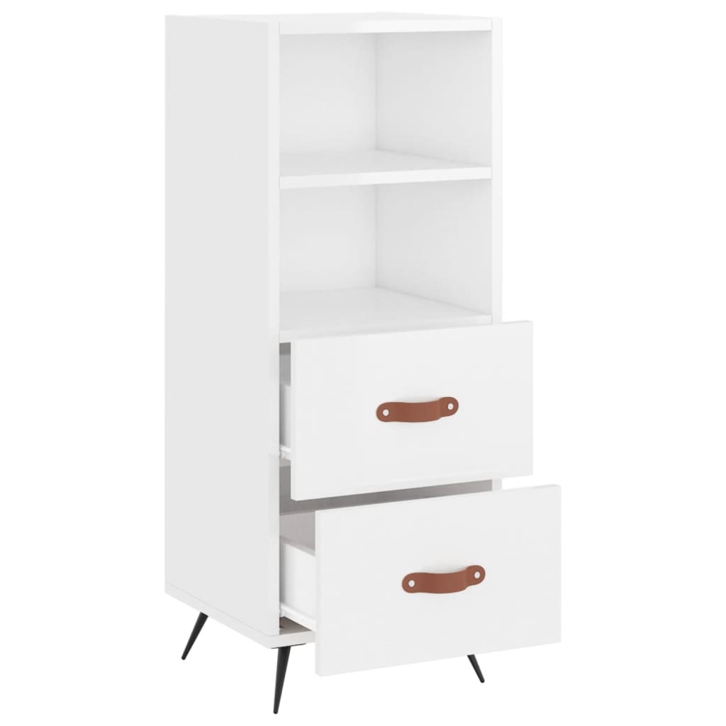 Buffet Blanc brillant 34,5x34x90 cm Bois d'ingénierie - XIOS