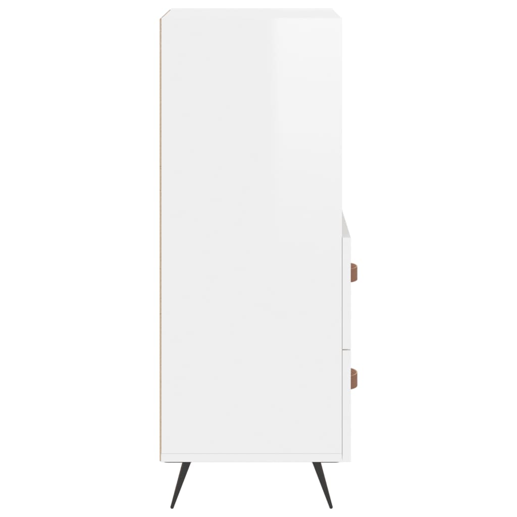 Buffet Blanc brillant 34,5x34x90 cm Bois d'ingénierie - XIOS