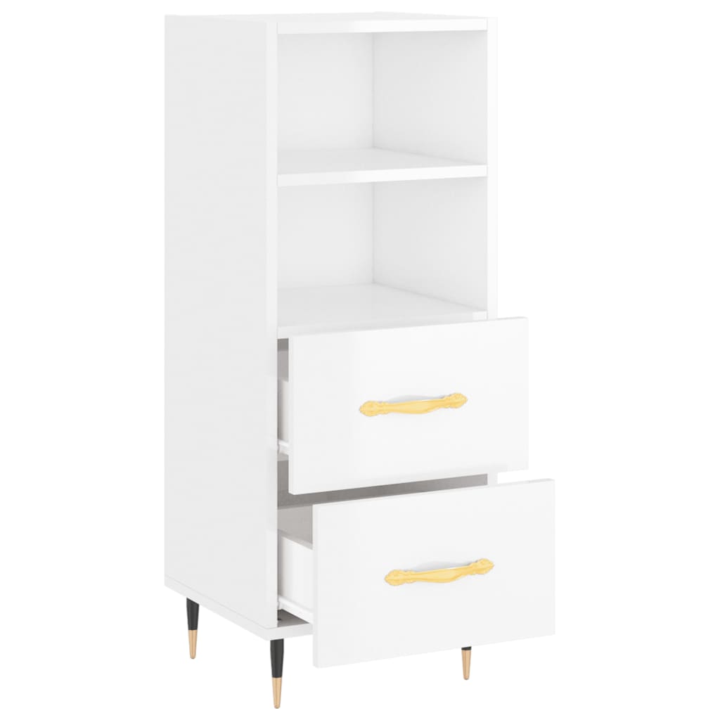 Buffet Blanc brillant 34,5x34x90 cm Bois d'ingénierie - XIOS