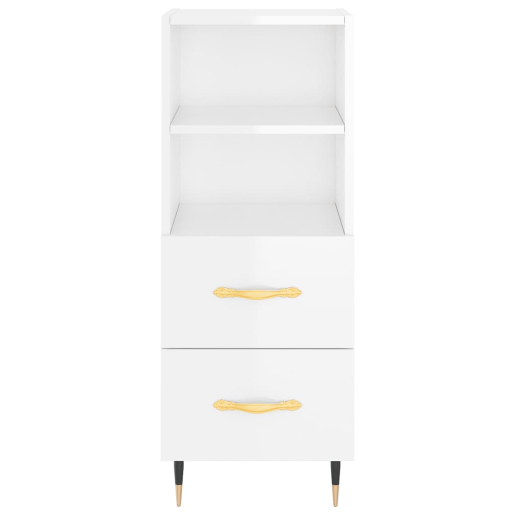 Buffet Blanc brillant 34,5x34x90 cm Bois d'ingénierie - XIOS