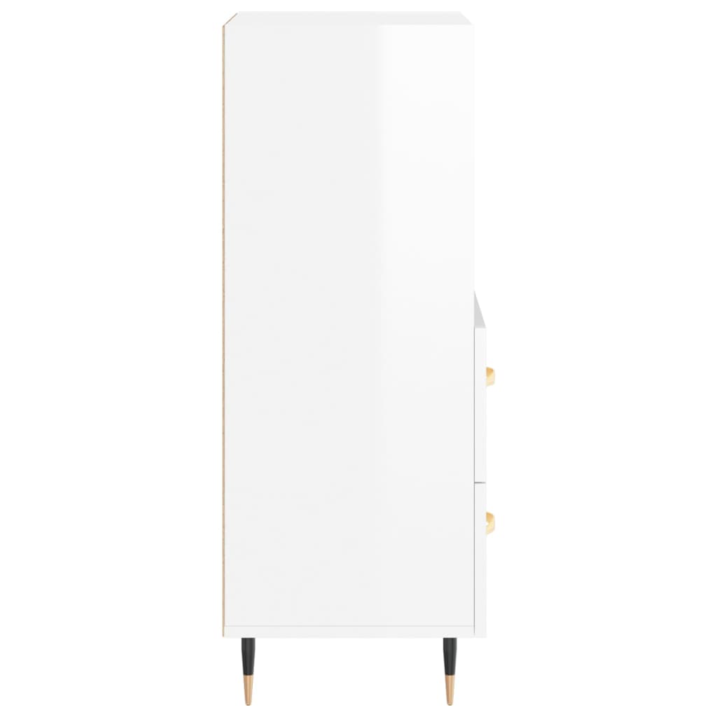 Buffet Blanc brillant 34,5x34x90 cm Bois d'ingénierie - XIOS