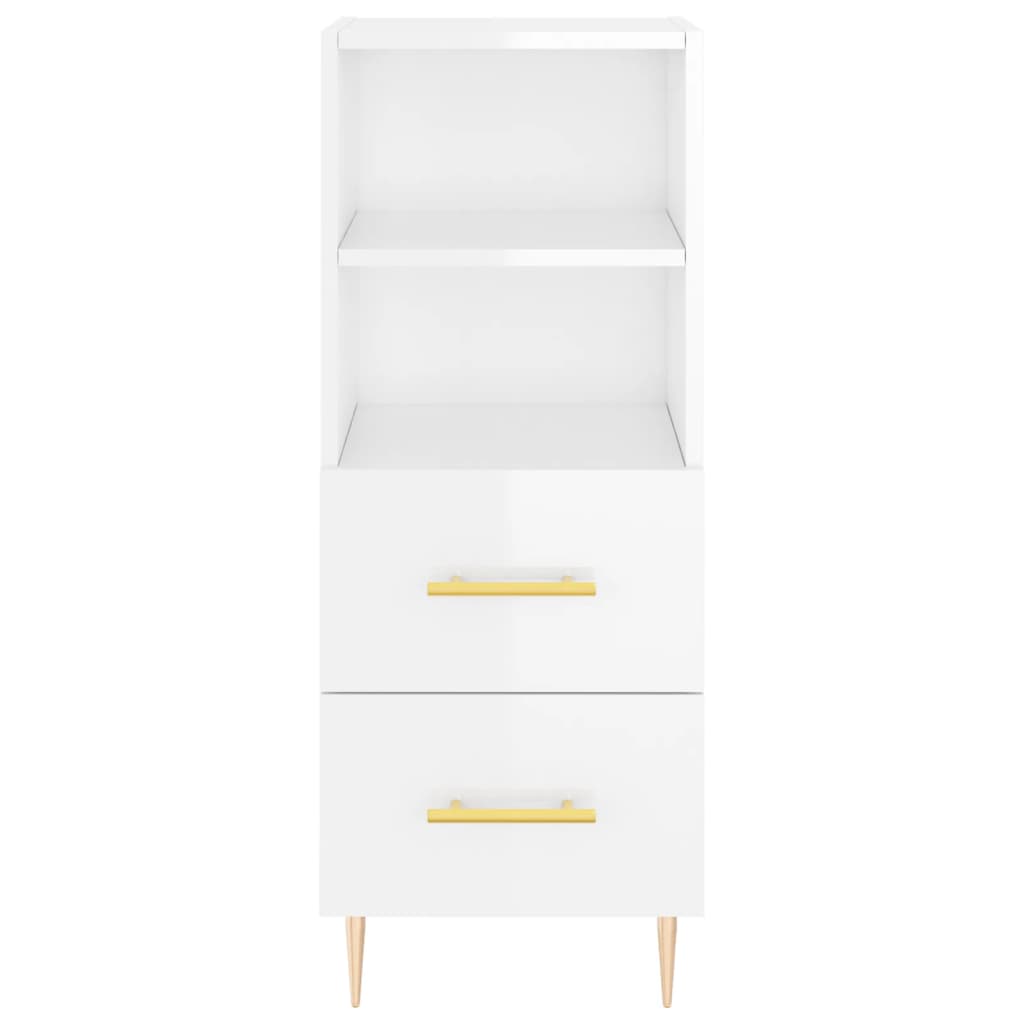 Buffet Blanc brillant 34,5x34x90 cm Bois d'ingénierie - XIOS
