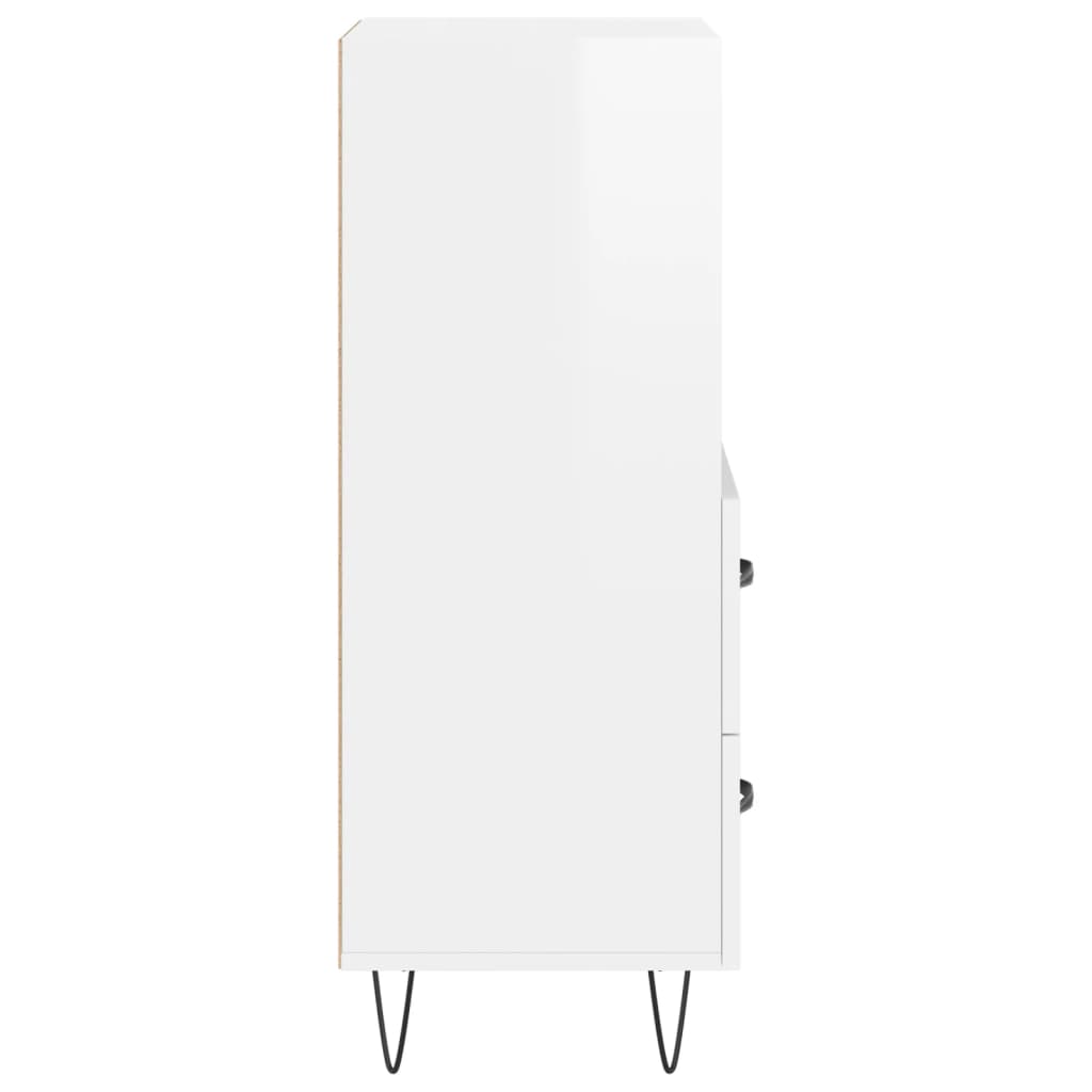 Buffet Blanc brillant 34,5x34x90 cm Bois d'ingénierie - XIOS