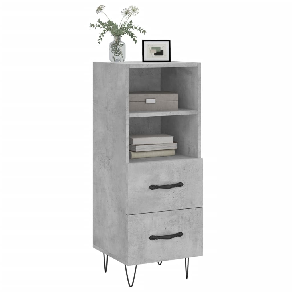 Buffet Gris béton 34,5x34x90 cm Bois d'ingénierie - XIOS