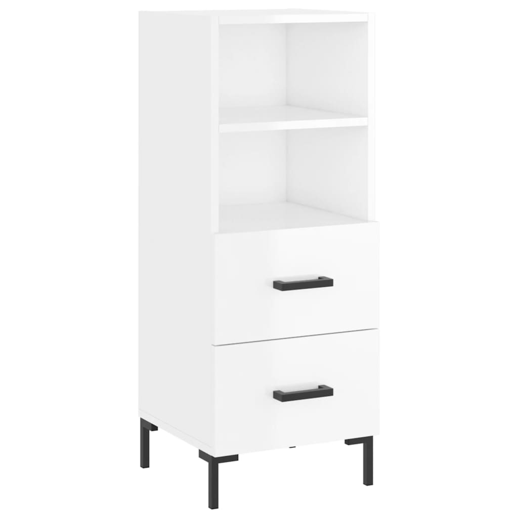 Buffet Blanc brillant 34,5x34x90 cm Bois d'ingénierie - XIOS