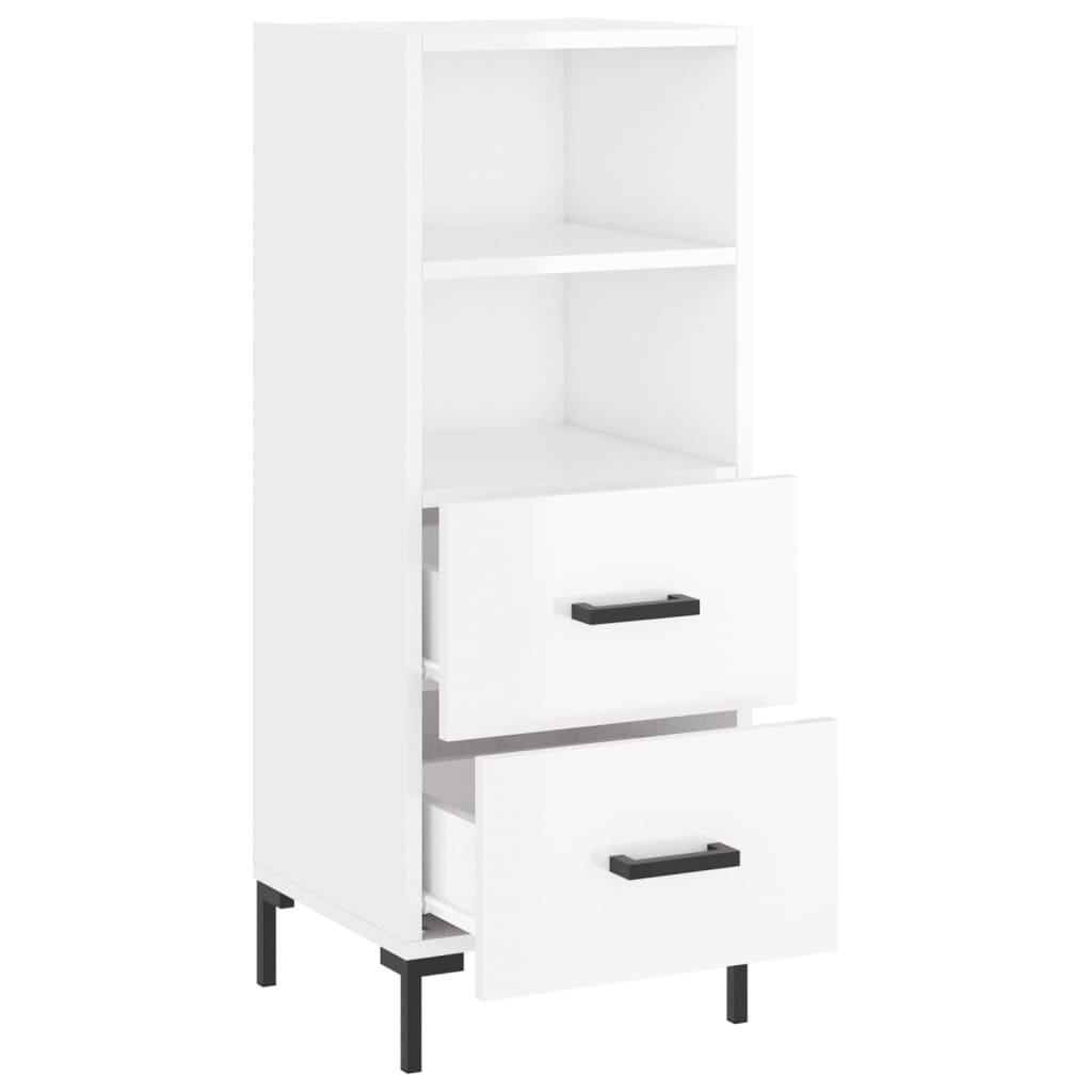 Buffet Blanc brillant 34,5x34x90 cm Bois d'ingénierie - XIOS