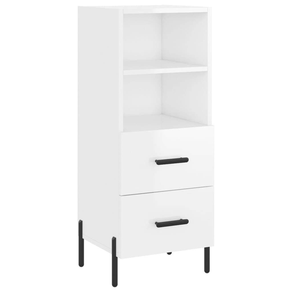 Buffet Blanc brillant 34,5x34x90 cm Bois d'ingénierie - XIOS