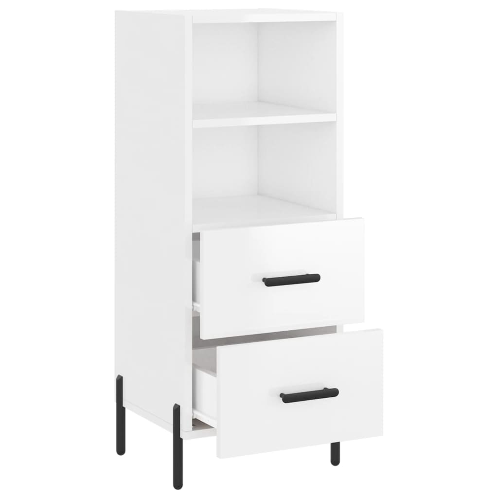 Buffet Blanc brillant 34,5x34x90 cm Bois d'ingénierie - XIOS