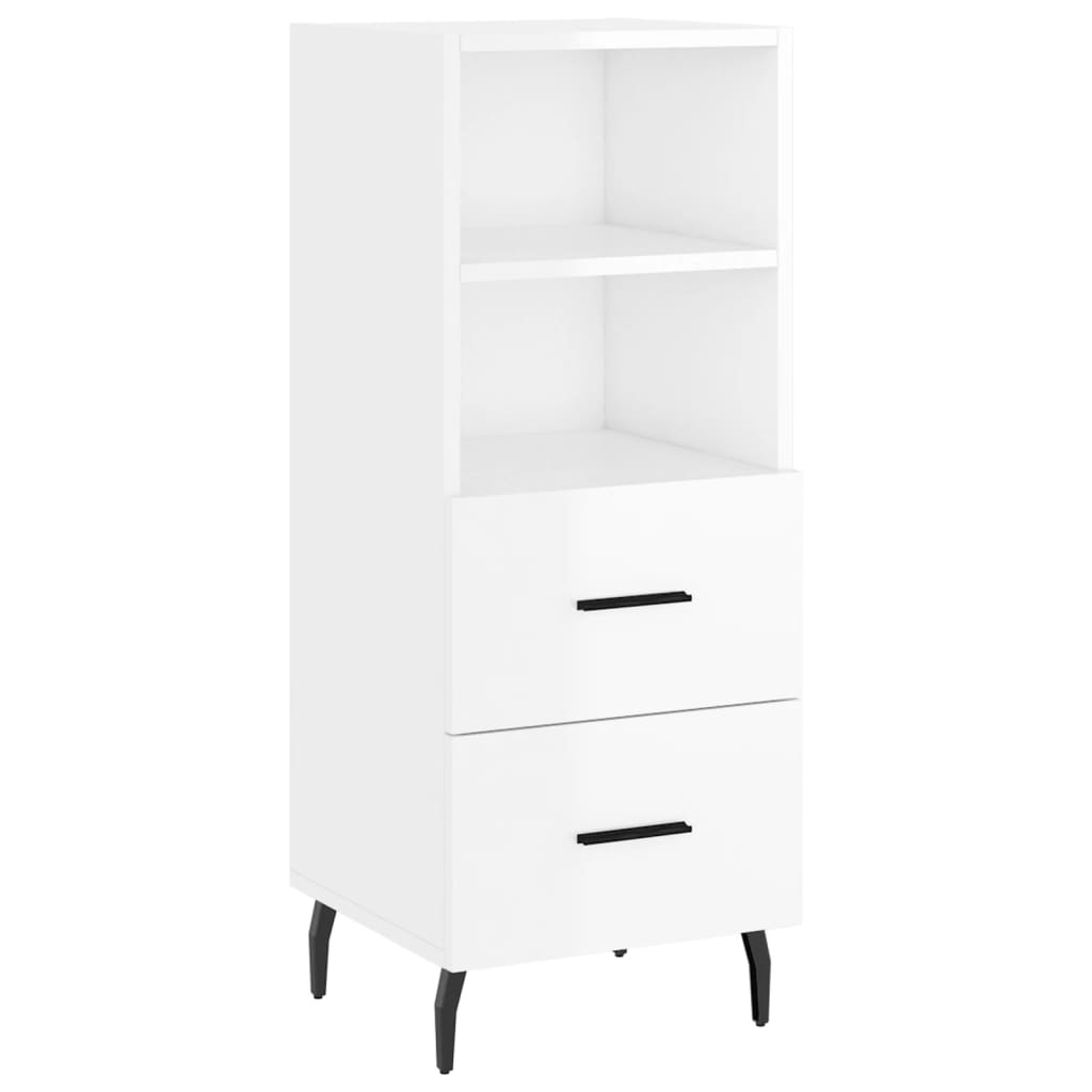 Buffet Blanc brillant 34,5x34x90 cm Bois d'ingénierie - XIOS