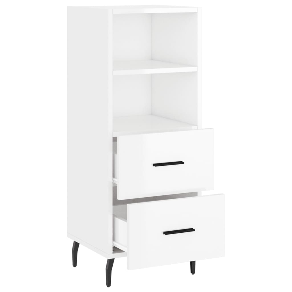 Buffet Blanc brillant 34,5x34x90 cm Bois d'ingénierie - XIOS